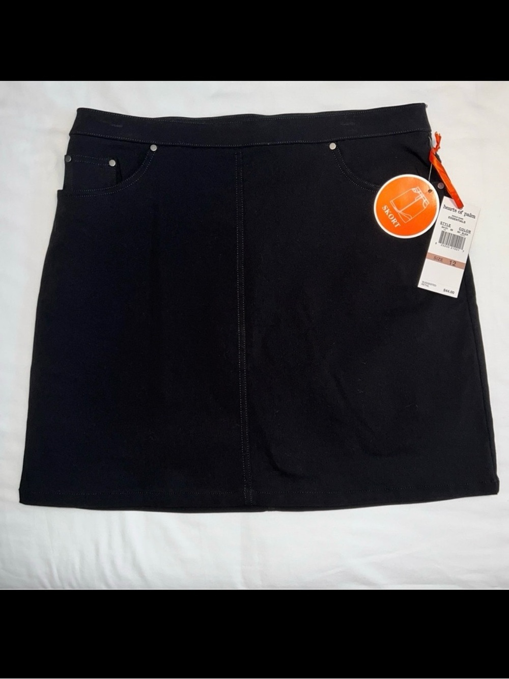 NWT hearts of palm Black Pull on Stretch Skort Women’s Size 12